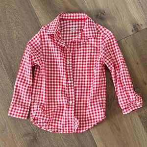 Cat & Jack Red Plaid Button Down Shirt